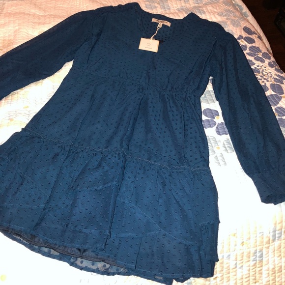 Tiered Ruffle Swiss Dot Fit-and-Flare Dress - Picture 3 of 7